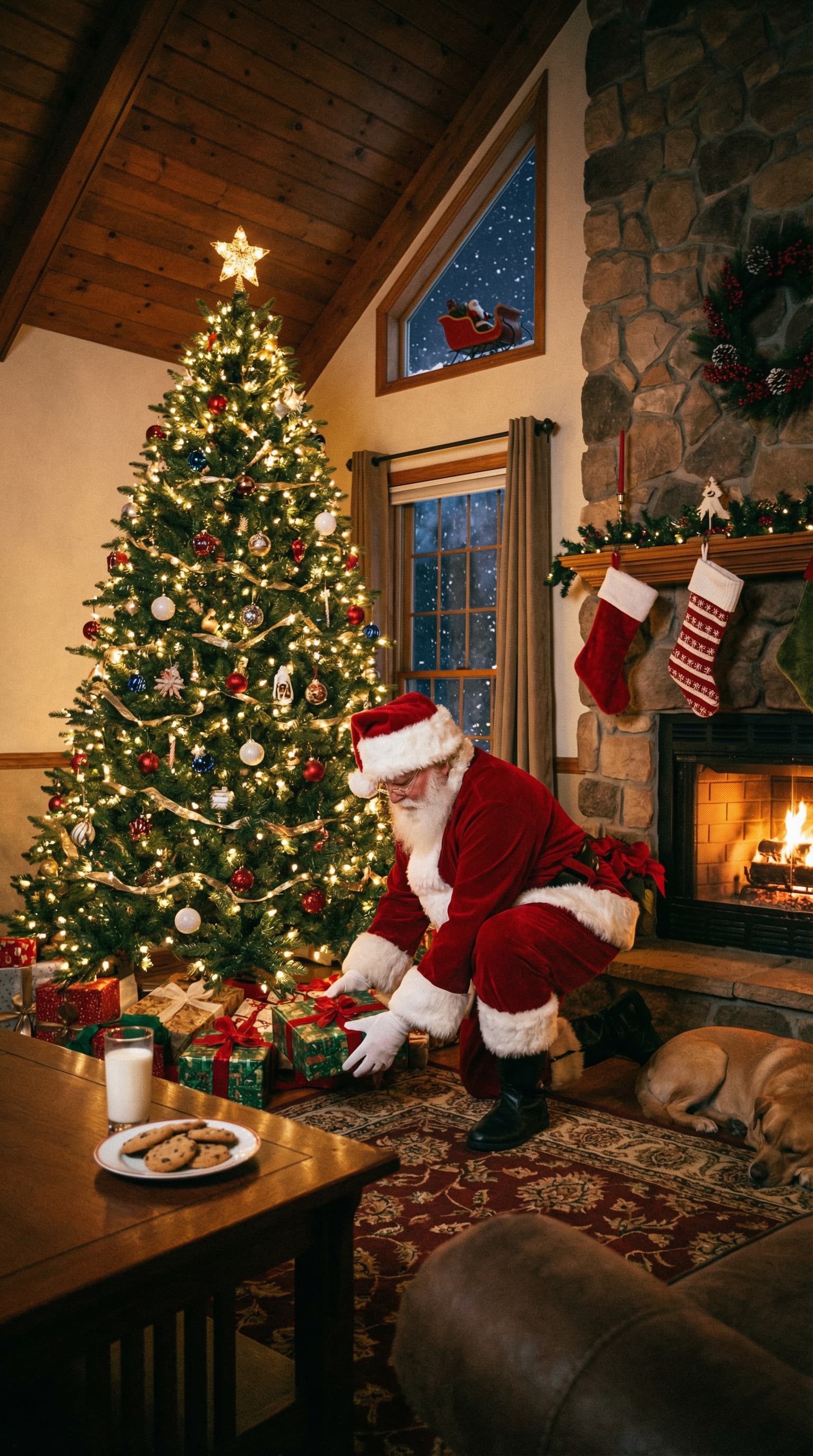 Santa delivering presents